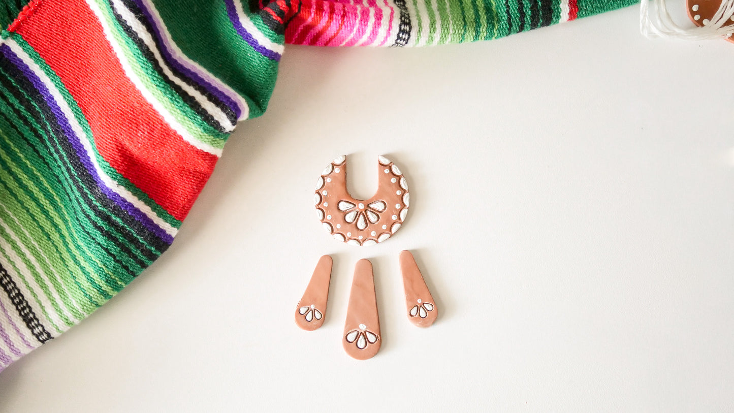 Talavera Inspired Polymer Clay Cutter Set – U-Shape & Teardrop Designs