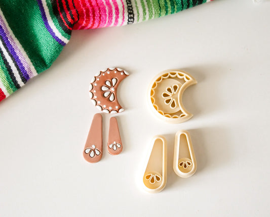 Talavera Inspired Moon Polymer Clay Cutter – Crescent Design