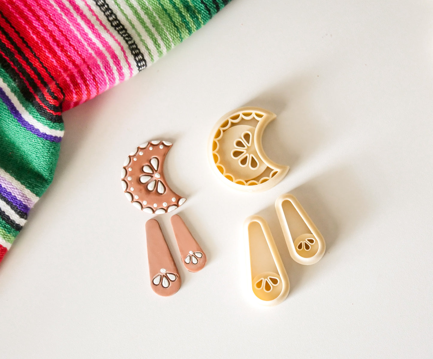 Talavera Inspired Moon Polymer Clay Cutter – Crescent Design