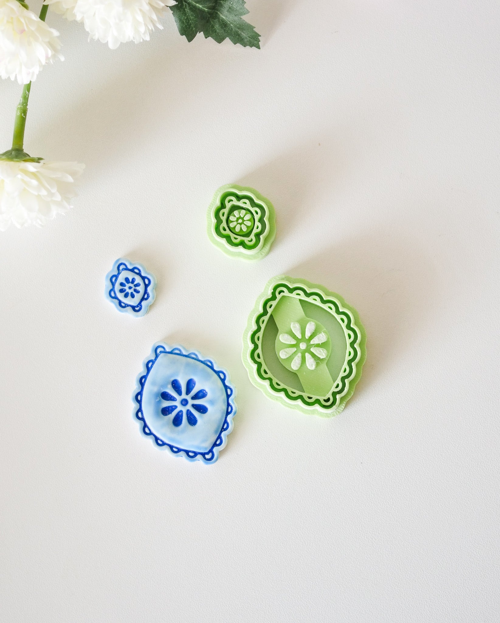 Geometric Talavera Inspired Polymer Clay Cutter designed by Hello Cutters