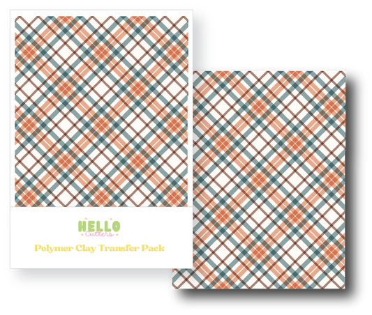 Fall Plaid Polymer Clay Transfer Sheets #2 image 0