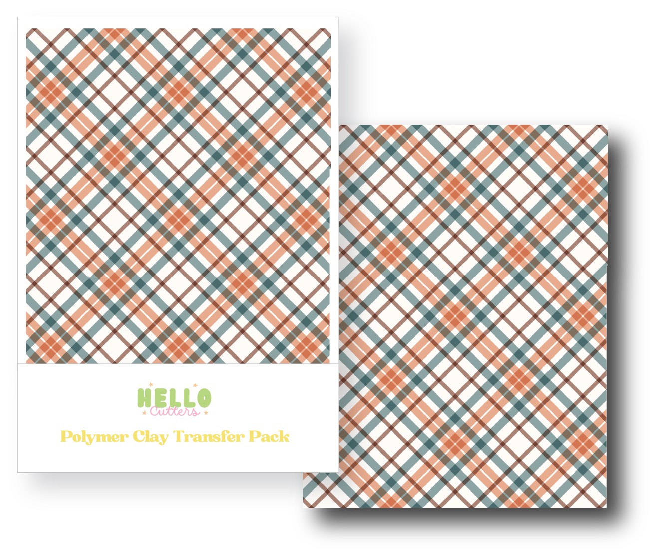 Fall Plaid Polymer Clay Transfer Sheets #2 image 0