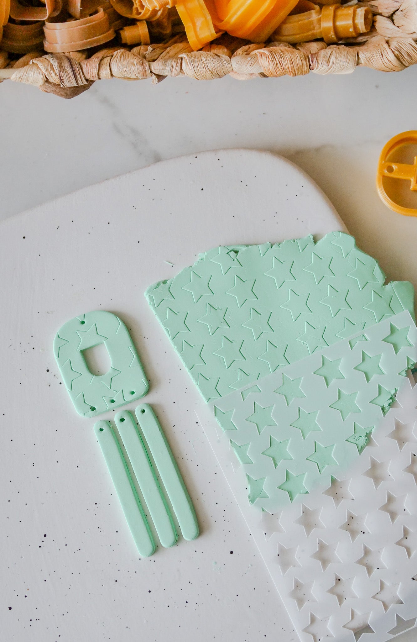 Star Pattern Mylar Stencil For Polymer Clay image 0