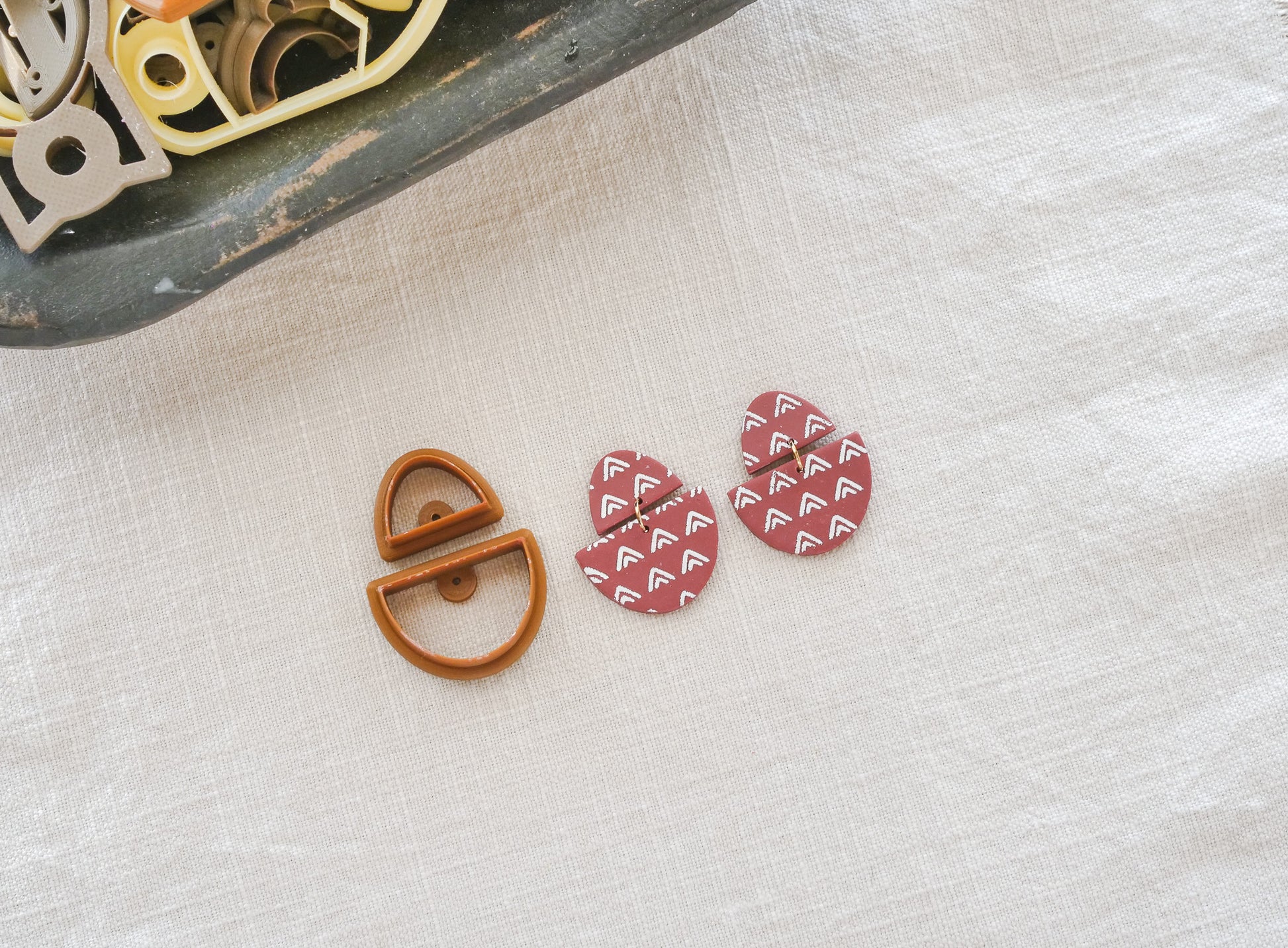 Boho Half Moon Shape Clay Cutter Set image 0