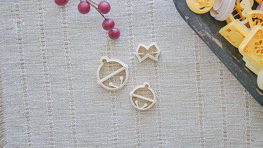 Jingle Bell & Bow Polymer Clay Cutter Set image 1