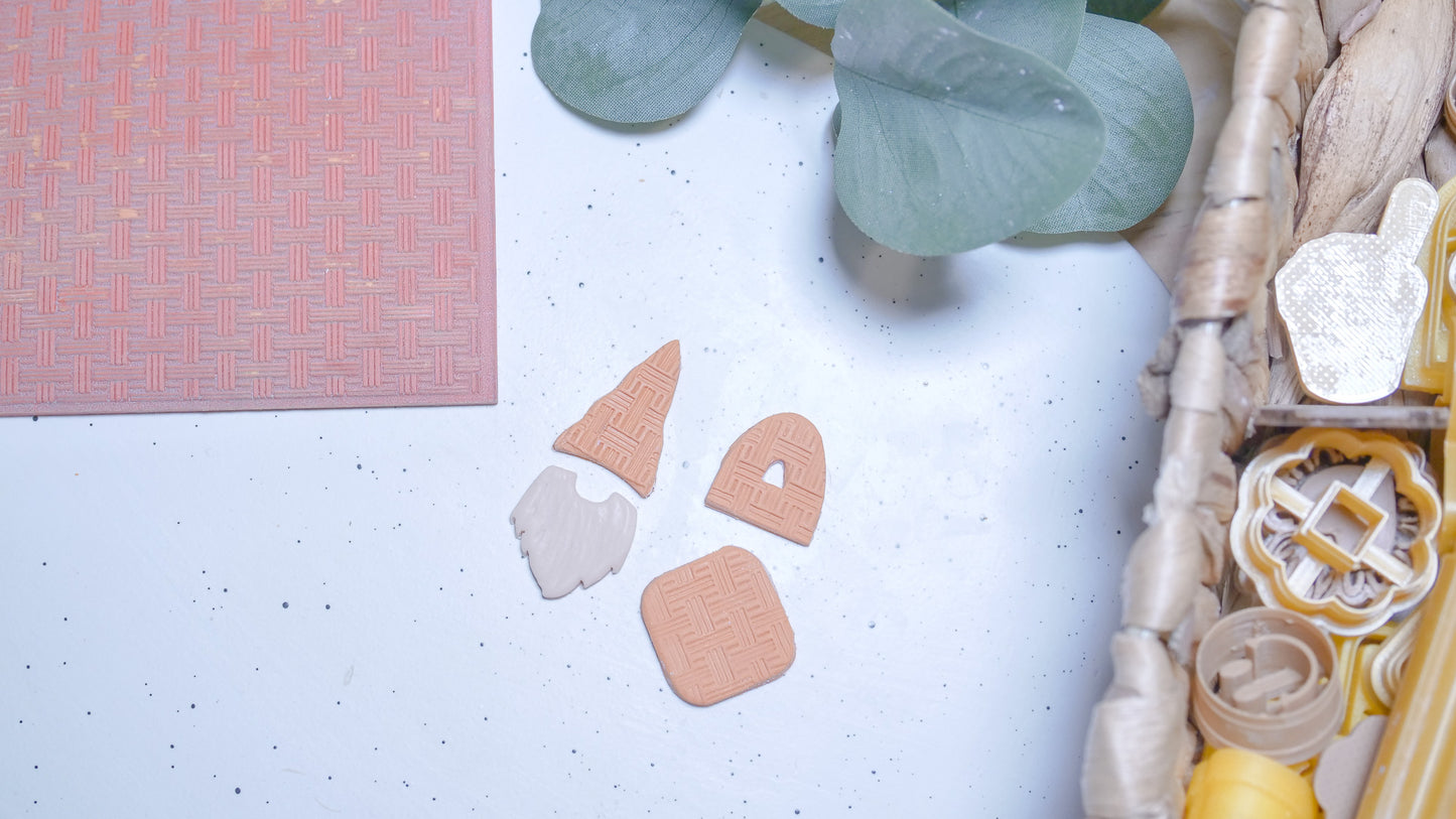 Basket Weave Pattern Rubber Mats for Polymer Clay image 1