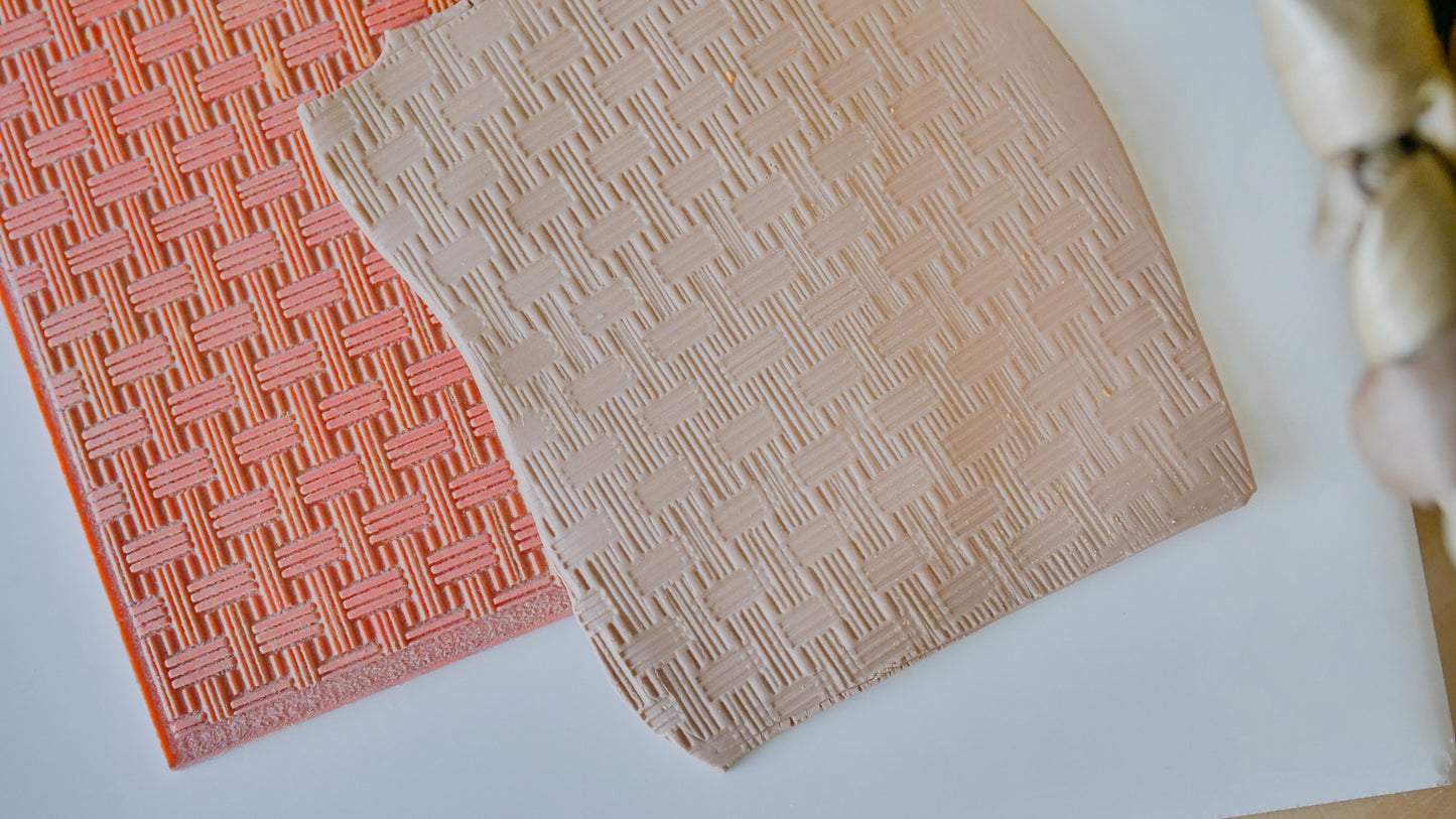 Basket Weave Pattern Rubber Mats for Polymer Clay image 0