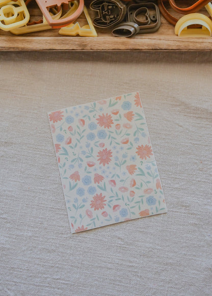 Blush Flower Polymer Clay Transfer Sheet image 0