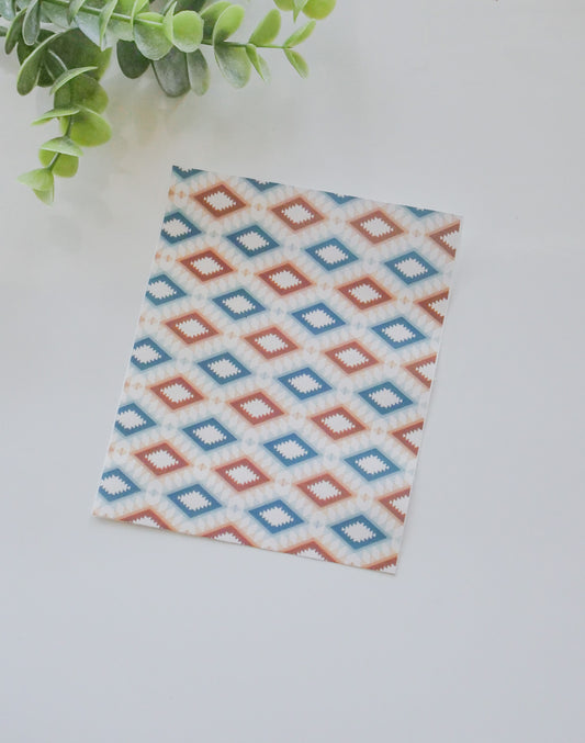 Blue & Brown Boho Polymer Clay Transfers image 0
